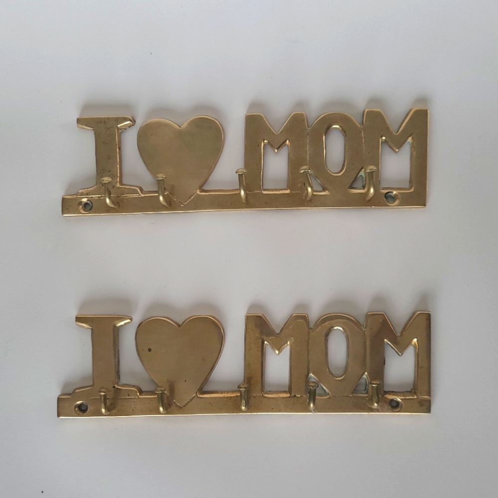 💕Vintage Brass I <3 MOM Key/Jewelry Holder
